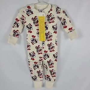NEW Hanna Andersson Baby Disney Holiday Sleeper Mickey Minnie Mouse Sz 6-12 Mo